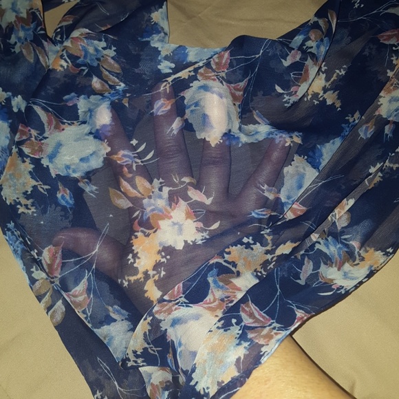 Blue Floral Infinity Scarf - Picture 3 of 5